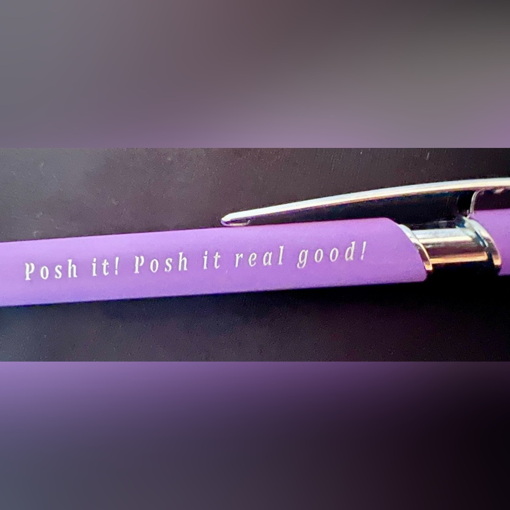 POSH IT PEN Purple Pen with Silver Accents  Posh It, Posh It Real Good Engraved - Picture 2 of 5